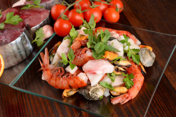 Картинка еда рыбные+блюда +с+морепродуктами рыбное ассорти