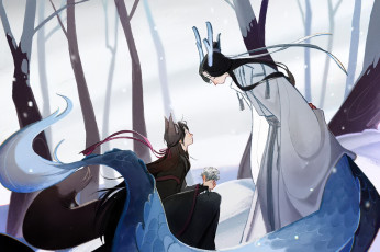 Картинка аниме mo+dao+zu+shi вэй усянь лань ванцзи лис дракон лес