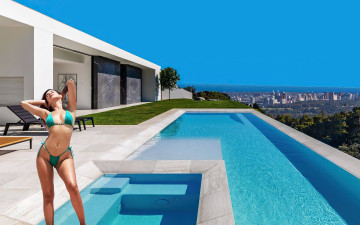 Картинка девушки agatha+vega бассейн бикини тату