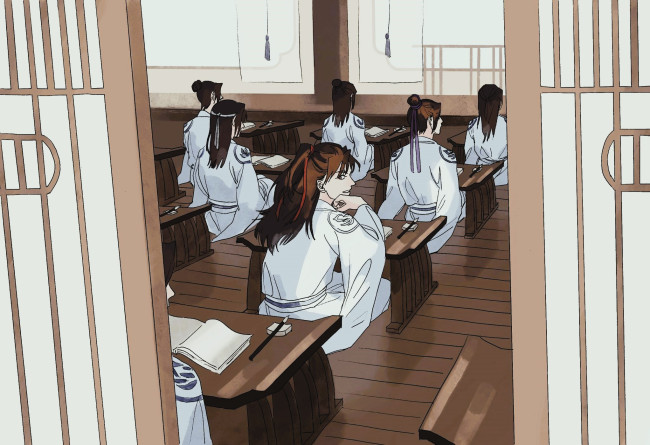 Обои картинки фото аниме, mo dao zu shi, гусу, обучение, адепты, вэй, усянь