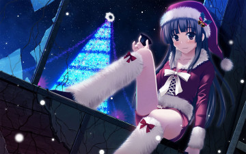 Картинка аниме merry chrismas winter