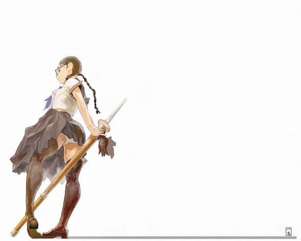 Обои картинки фото аниме, weapon, blood, technology