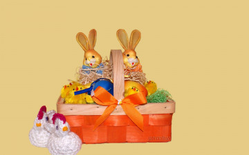 Картинка праздничные пасха корзинка игрушки