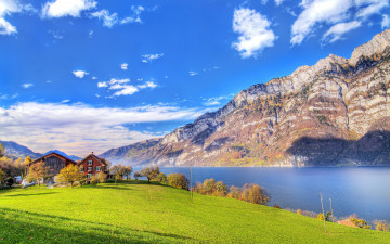 Картинка природа реки озера река небо