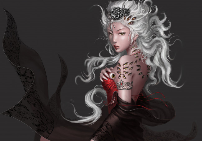 Обои картинки фото фэнтези, девушки, блондинка, глаза, девушка