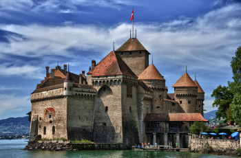 Картинка chillon castle города шильонский замок швейцария озеро