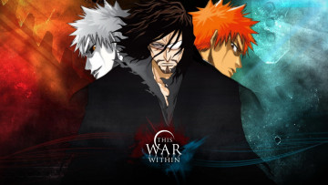Картинка аниме bleach трое лица профили мужчины