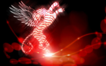 Картинка векторная графика тигр пятна линии крылья