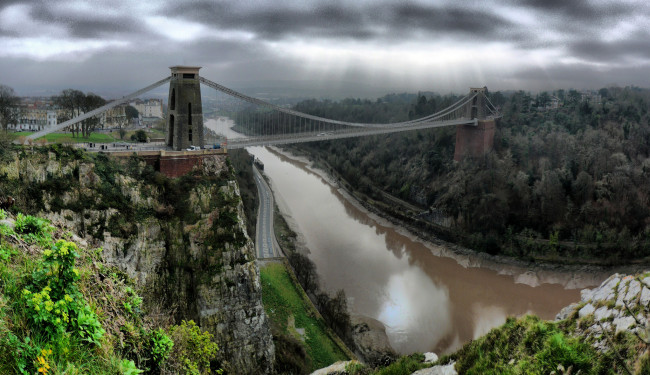 Обои картинки фото города, мосты, река, парк, горд, мост