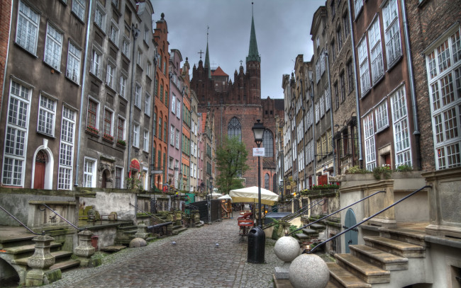 Обои картинки фото польша, gdansk, города, гданьск, улица, дома