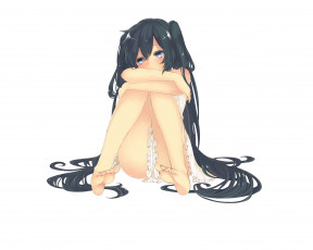 Картинка аниме vocaloid арт kokankonkako вокалоид девушка hatsune miku сидит волосы обнимает