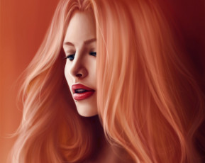 Картинка аниме bleach мацумото рангику волосы соблазн губы арт девушка блич рыжая