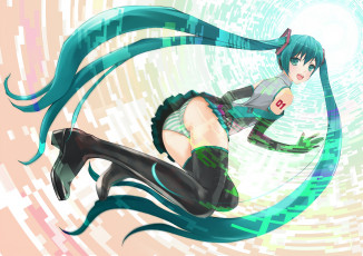 Картинка аниме vocaloid art marubeni hatsune miku девушка этти ecchi легкая эротика