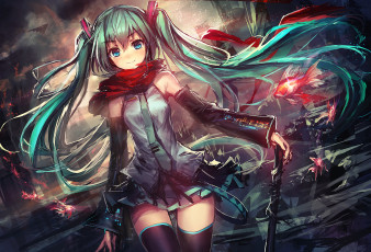 Картинка vocaloid аниме art op-center hatsune miku