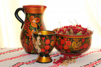 Картинка еда смородина роспись посуда