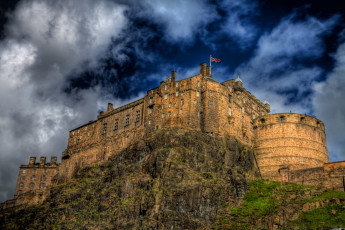 Картинка edinburgh+castle города эдинбург+ шотландия холм замок стены башни