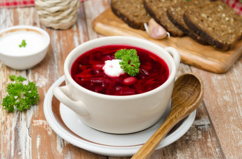 Картинка еда первые+блюда пиала борщ ложка