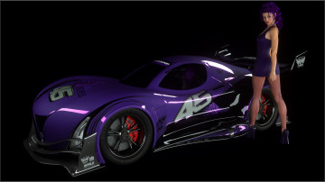Картинка автомобили 3д автомобиль девушка