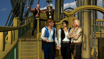 Картинка 3д+графика people+ люди корабль