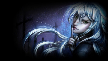 Картинка аниме kuroshitsuji шрам парень глаза зелёные взгляд длинные белые волосы могильщик арт дворецкий тёмный