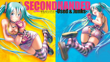 Картинка аниме vocaloid takouji wokada hatsune miku девушка хатсуне мику вокалоид платье чулки трусики расстегнулось перчатки