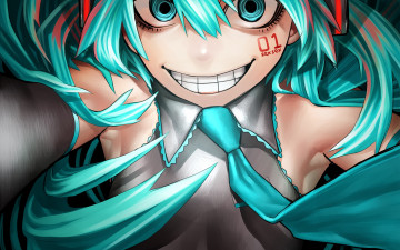 Картинка аниме vocaloid art ciba hatsune miku автопортрет взгляд