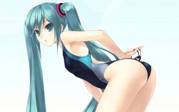 Картинка аниме vocaloid art wacchi hatsune miku девушка купальник