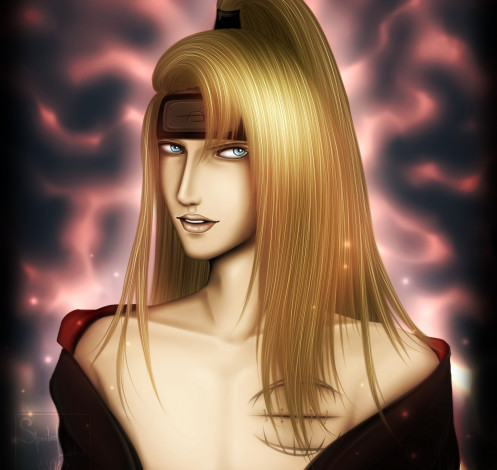 Обои картинки фото аниме, naruto, арт, взгляд, тцукури, дейдара, парень, блондин