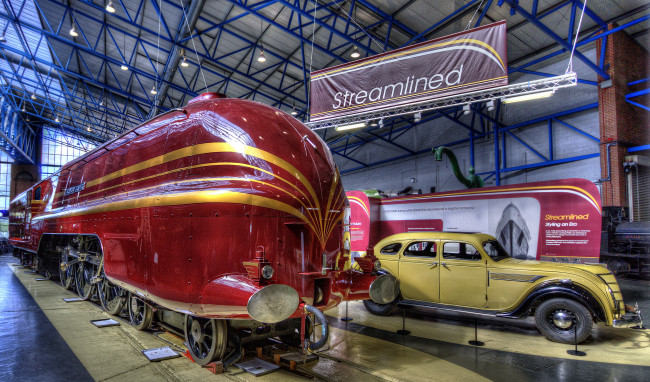 Обои картинки фото техника, паровозы, музей, экспонаты, автомобиль, паровоз