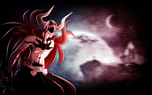 Обои картинки фото аниме, bleach, anime, art, kurosaki, ichigo, парень, пустой, маска