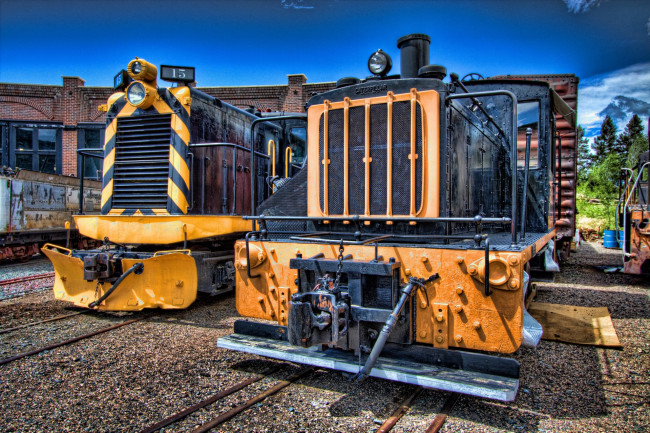 Обои картинки фото техника, локомотивы, рельсы, депо