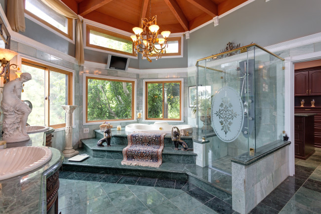 Обои картинки фото интерьер, ванная и туалетная комнаты, роскошь, ковер, душ