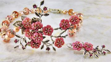 Картинка разное украшения +аксессуары +веера фон украшение бижутерия ожерелье серьги бусы