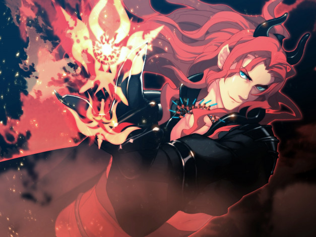 Обои картинки фото разное, арты, lamento, beyond, the, void, парень, магия