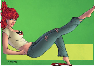 Картинка рисованное комиксы мэри джейн уотсон поза девушка рисунок mary jane watson