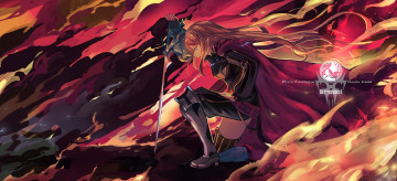 Картинка аниме pixiv+fantasia pixiv fantasia tsubasa19900920 арт плащ меч дым девушка оружие