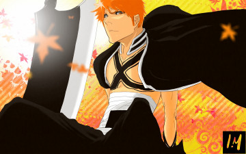 Картинка аниме bleach ичиго меч shinigami ichigo kurosaki шинигами