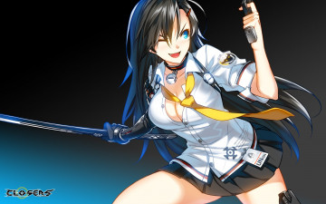 Картинка аниме closers оружие девушка