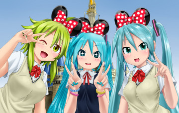 Картинка аниме vocaloid фон взгляд девушки