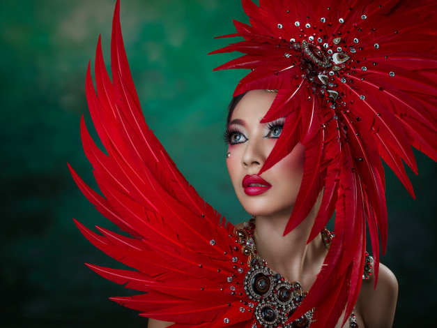 Обои картинки фото девушки, -unsort , креатив, взгляд, лицо