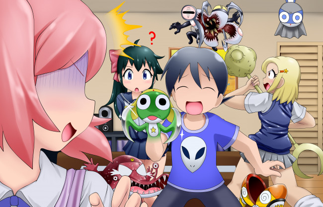 Обои картинки фото аниме, unknown,  другое, фон, взгляд, девушки