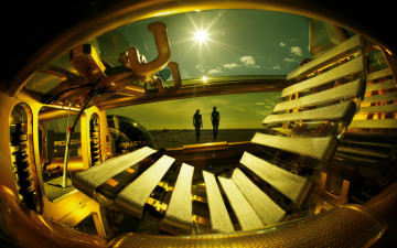 Картинка автомобили интерьеры сидение концепт swiss rinspeed exasis девушки солнце ракурс