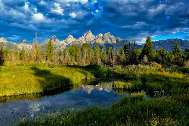 Обои картинки фото природа, реки, озера, река, лес, горы