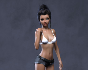 Картинка 3д+графика люди+ people девушка фон взгляд