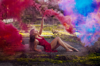 Картинка девушки -unsort+ брюнетки темноволосые красивая девушка дым