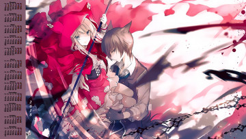 Картинка календари аниме взгляд двое девушка