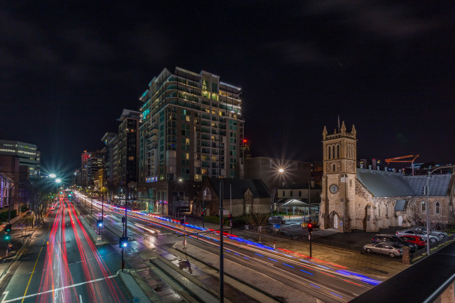 Обои картинки фото adelaide, города, - огни ночного города, простор