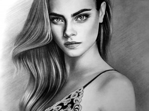 Картинка рисованное люди взгляд фон девушка