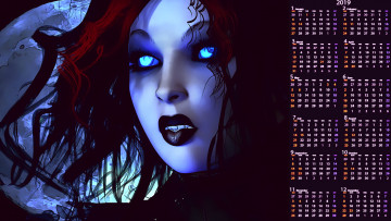 Картинка календари 3д-графика лицо девушка планета