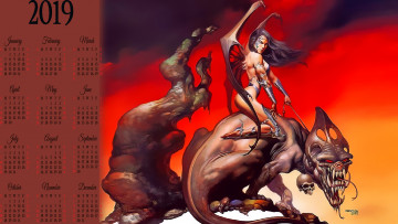 Картинка календари фэнтези существо девушка крылья